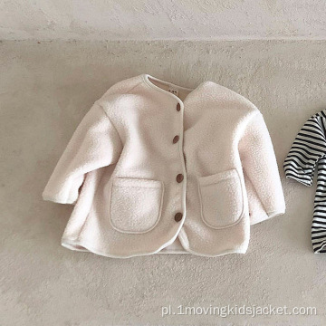 Prosty płaszcz w jednolitym kolorze dla niemowląt